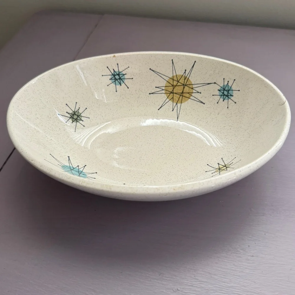 Franciscan Atomic Starburst Oval Serving Bowl 8.25” Vegetable Side Vintage MCM B